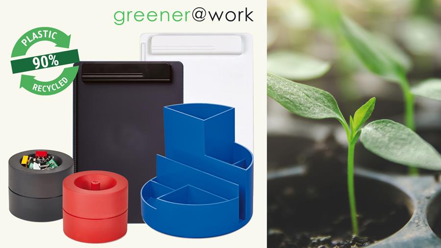 greener@work La nouvelle collection MAUL est composée à 90 % de plastique recyclé.
