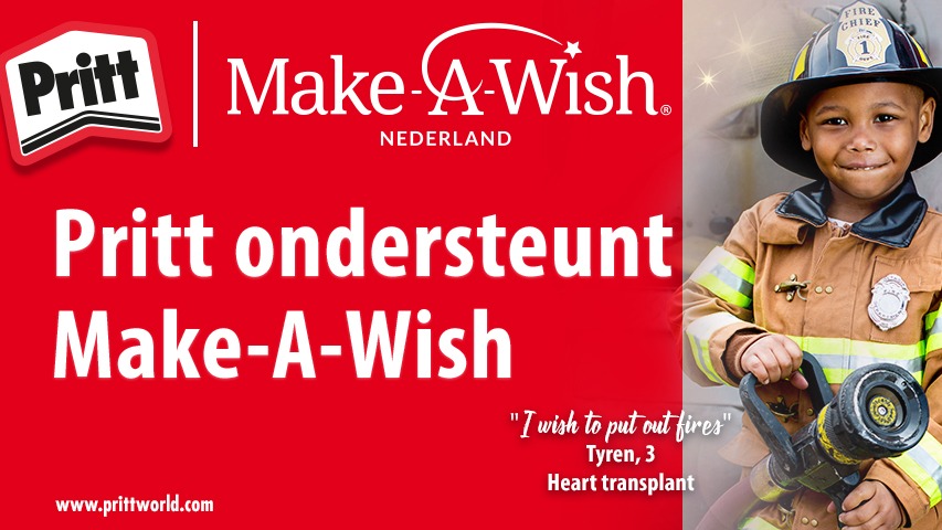 Pritt, al 3 jaar trotse partner van Make-A-Wish!