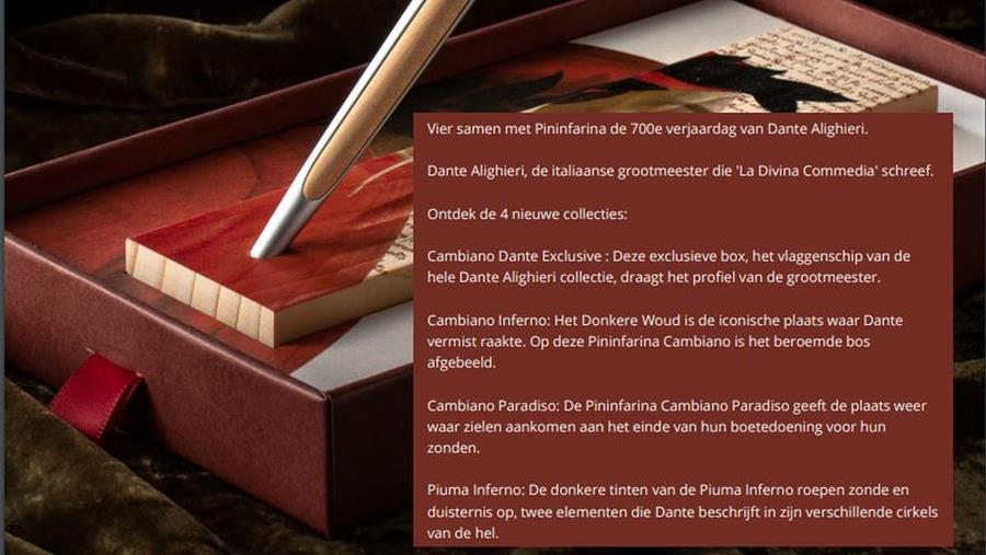 Vier samen met Pininfarina de 700e verjaardag van Dante Alighieri